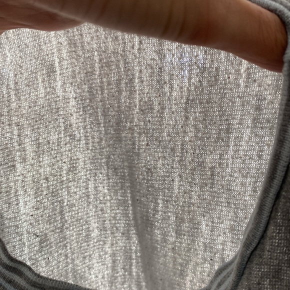 Old school light Gray and pale blue Striped winter theme crewneck Sweater - Picture 16 of 17